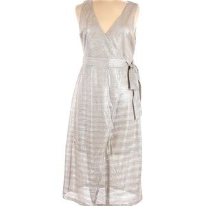 Metallic Wrap Cocktail Dress M